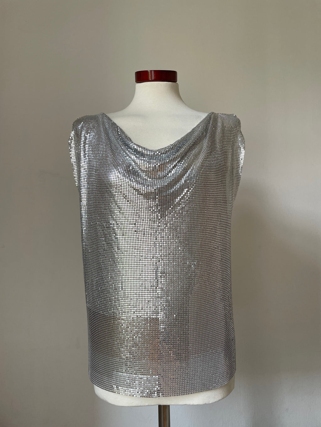 Metal Cowl Tank Top