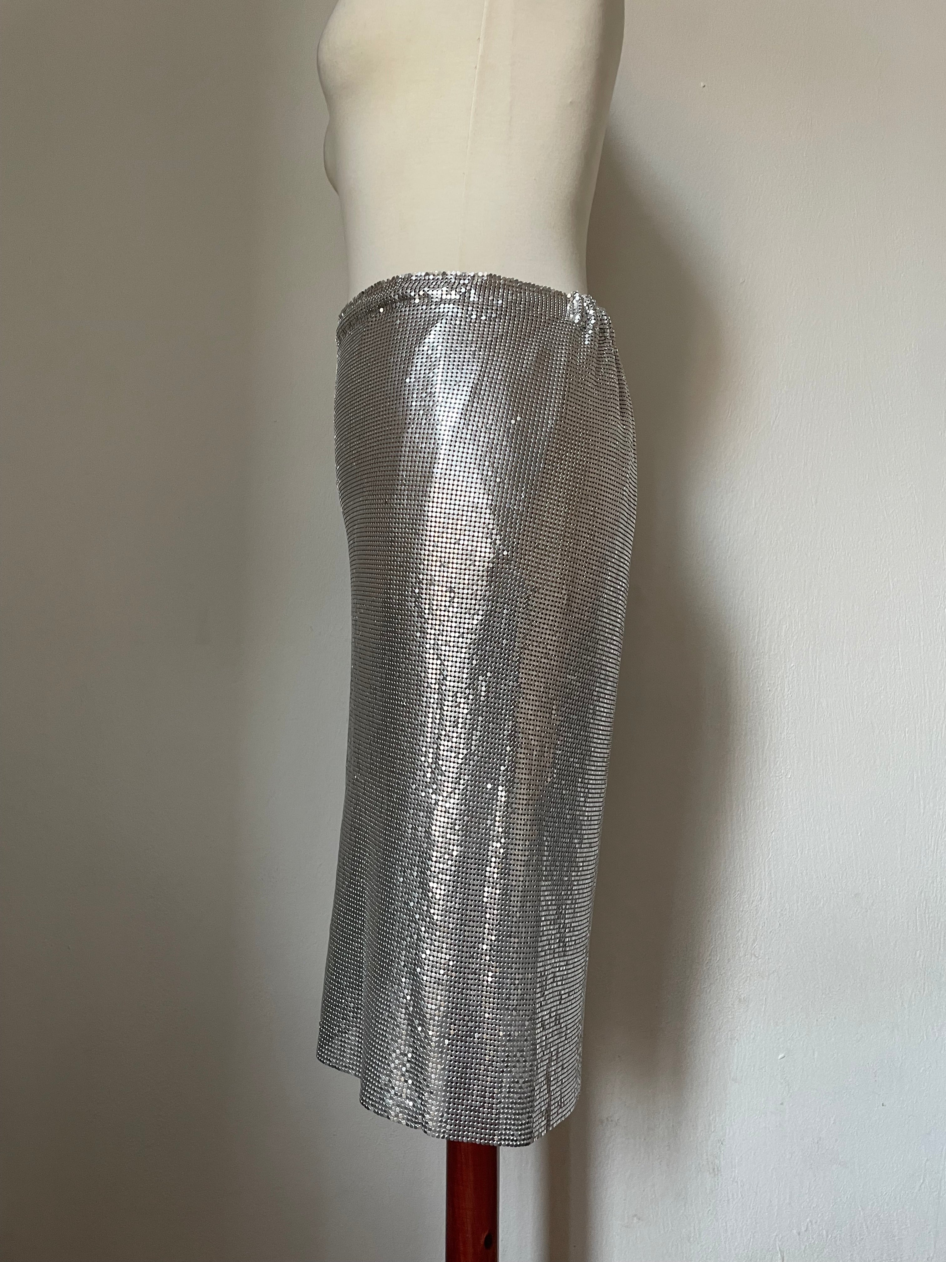 Midi Metallic Skirt - Silver