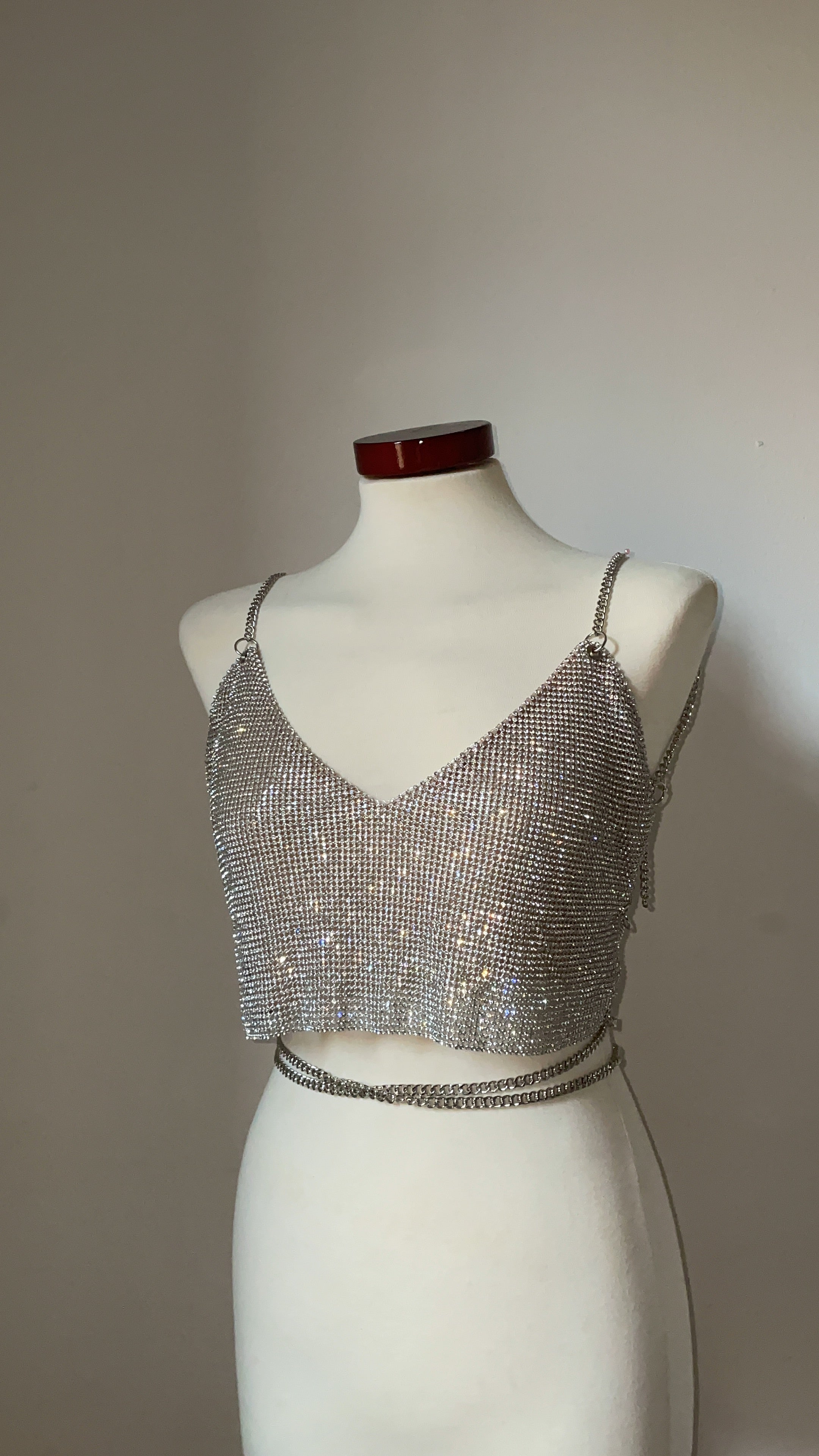 Stellar Crystal Top (Crop) - Silver