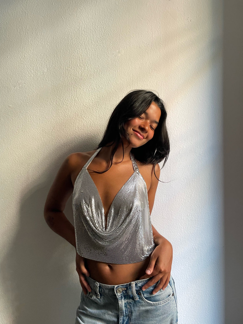 Delphine Metal Top - Silver