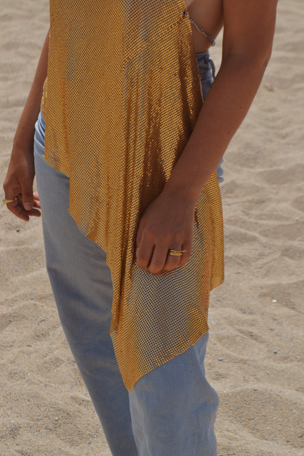 Skyler Metal Top - Gold