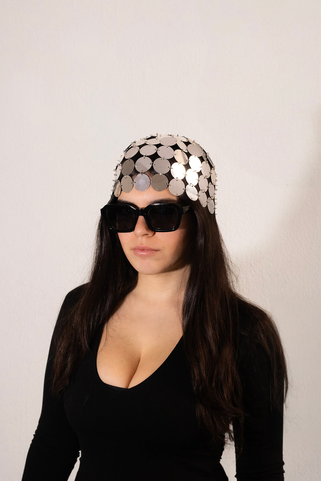 Sequin Disc Headpiece - Silver