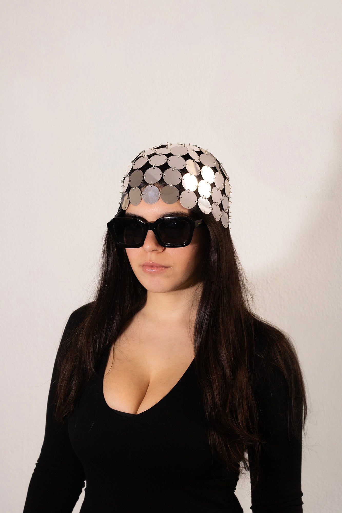 Sequin Disc Headpiece - Silver