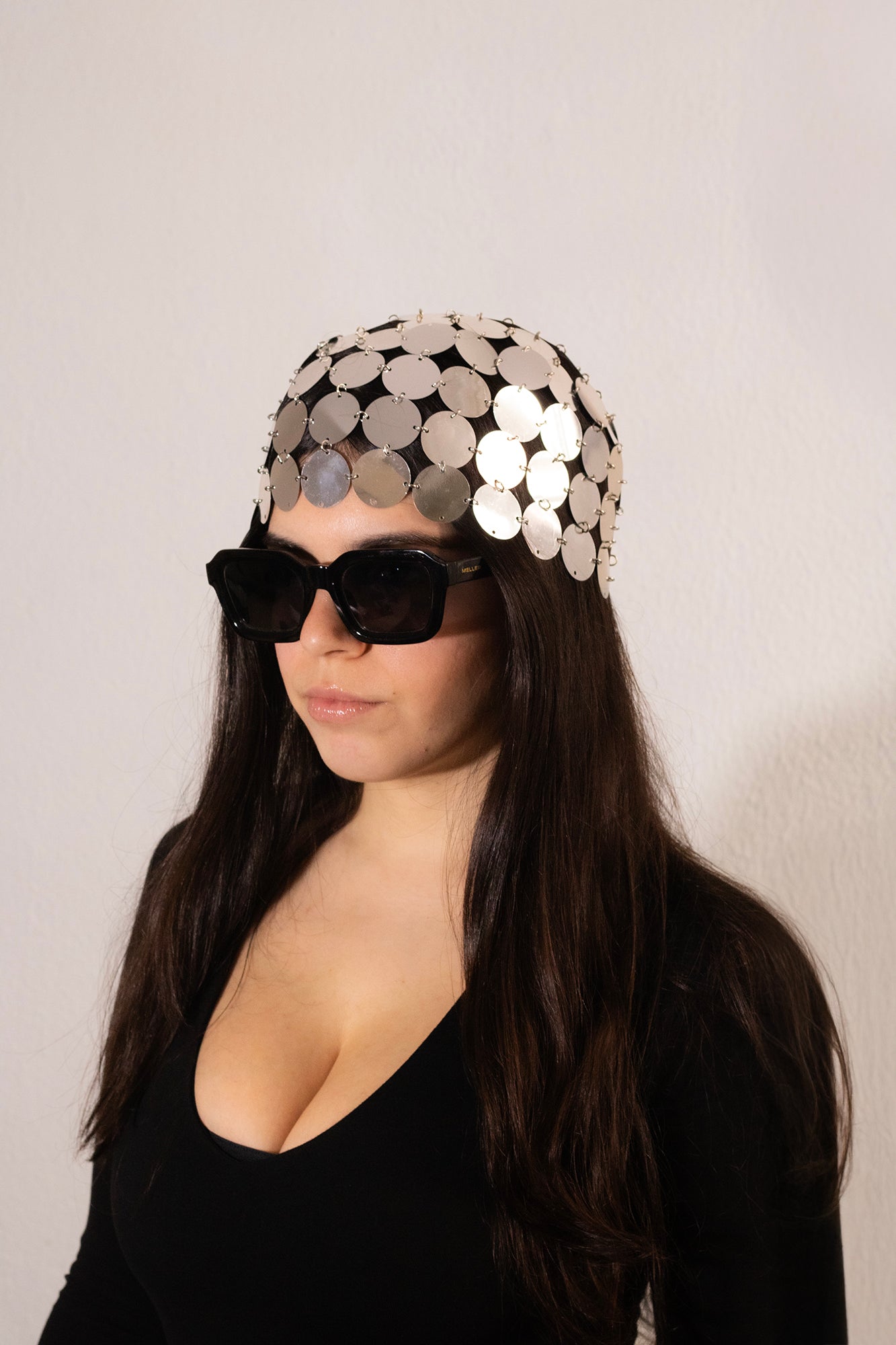 Sequin Disc Headpiece - Silver