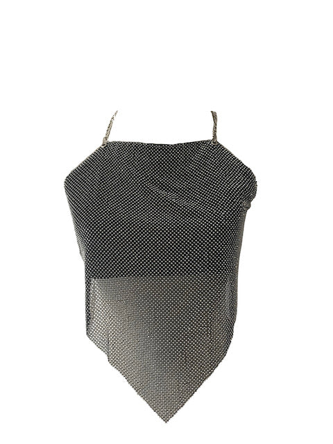 Asteria Crystal Top - Black & Silver