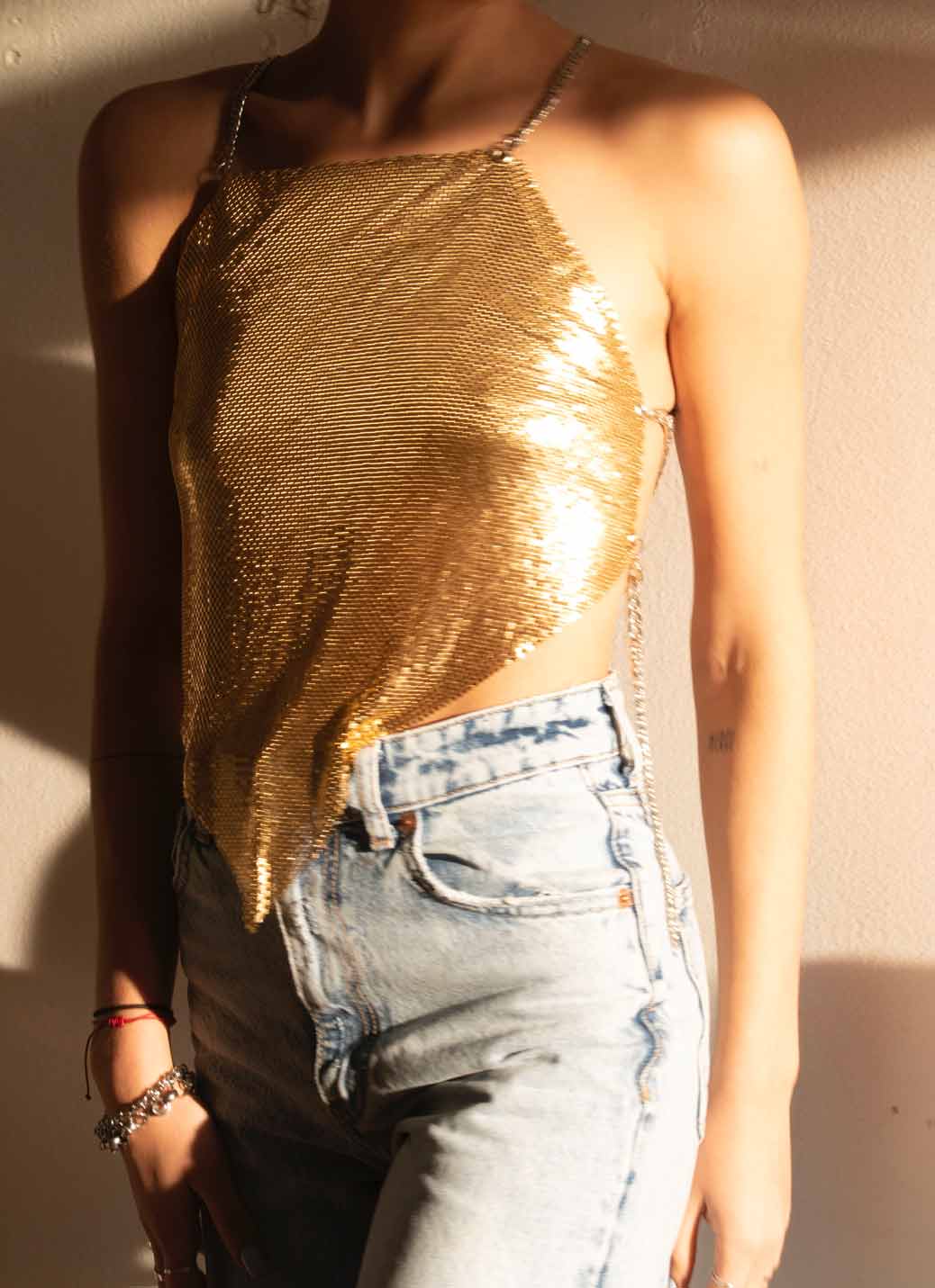 Asteria Metallic Top - Gold