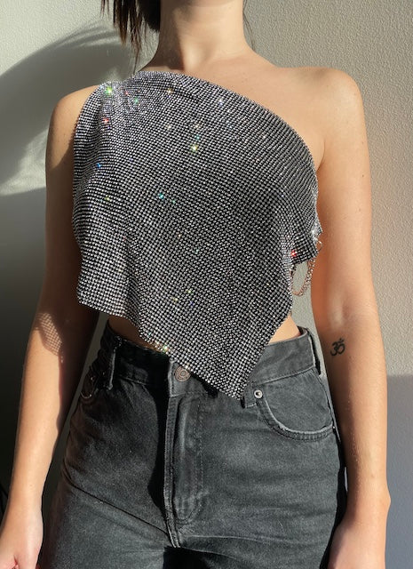 Nebula Crystal Top - Black & Silver