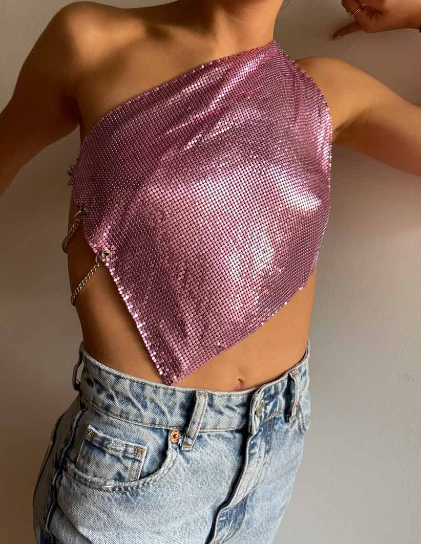 Nebula Metal Top - Pink