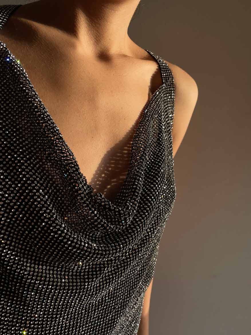 Stargirl Crystal Dress - Black & Silver