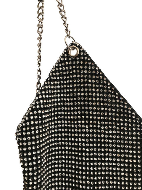 Interstellar Crystal Top (Crop) - Black & Silver