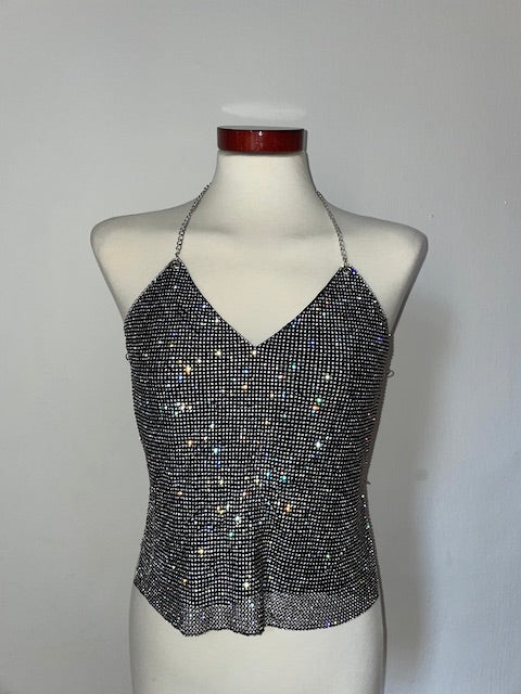 Stellar Crystal Top (Long) - Black & Silver
