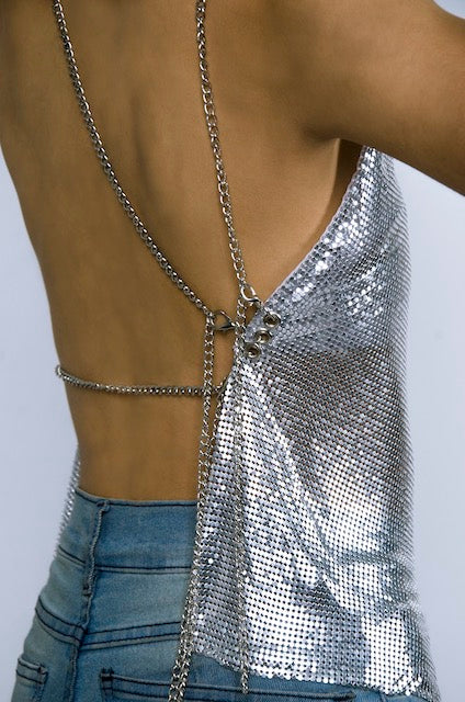 Skyler Metal Top - Silver